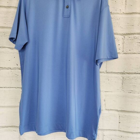 FootJoy FJ Mens Blue Athletic Fit Two Button Stretchy Golf Polo Shirt Size Large - Picture 3 of 11
